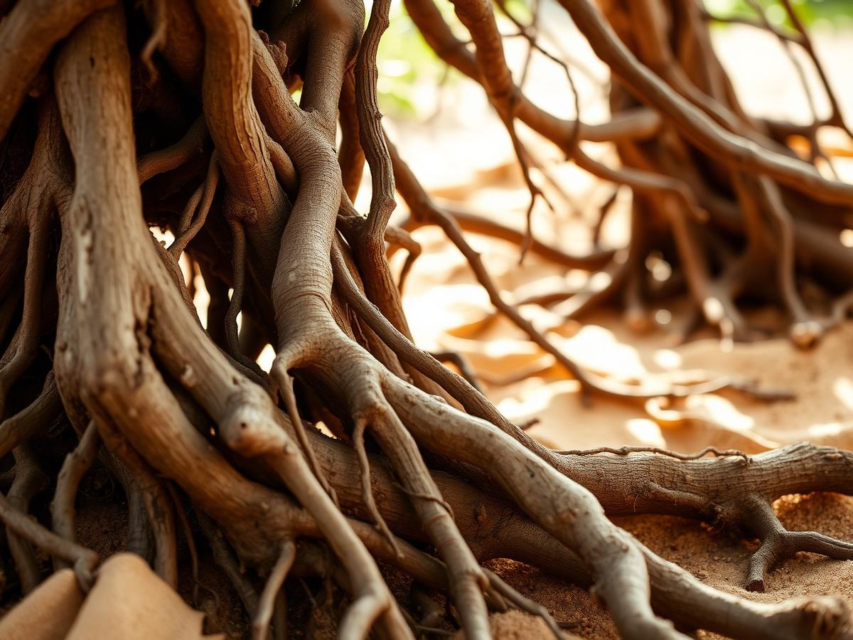 Raíces entrelazadas — símbolo de historia familiar